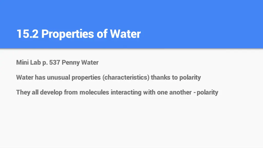 15 2 properties of water
