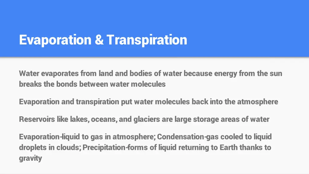 evaporation transpiration