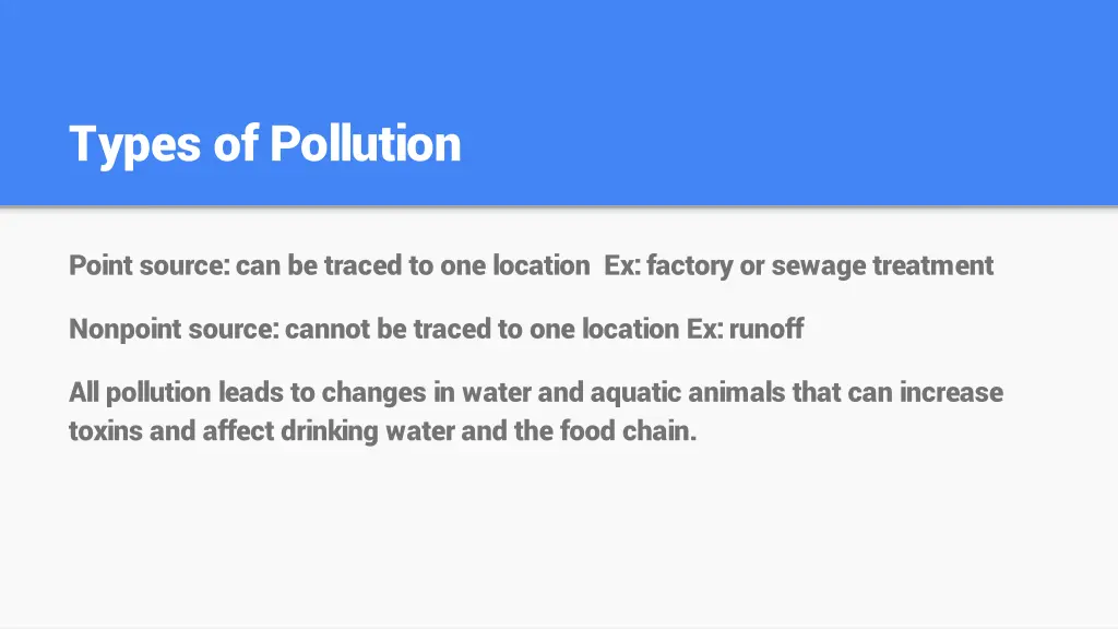 types of pollution