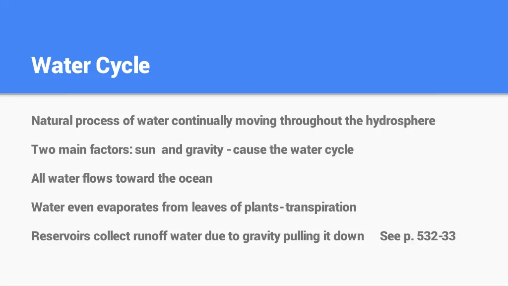 water cycle