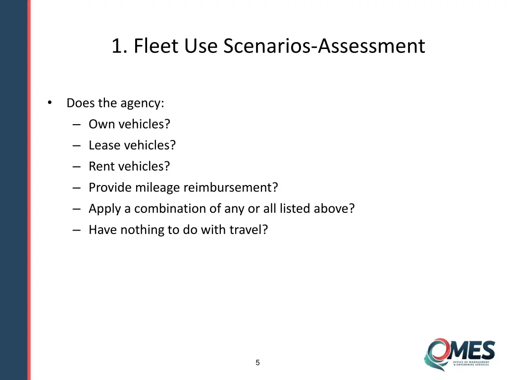 1 fleet use scenarios assessment