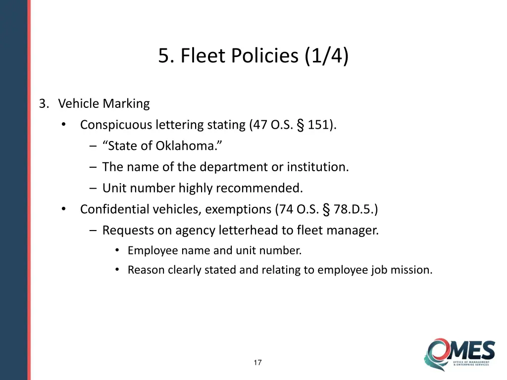 5 fleet policies 1 4 1