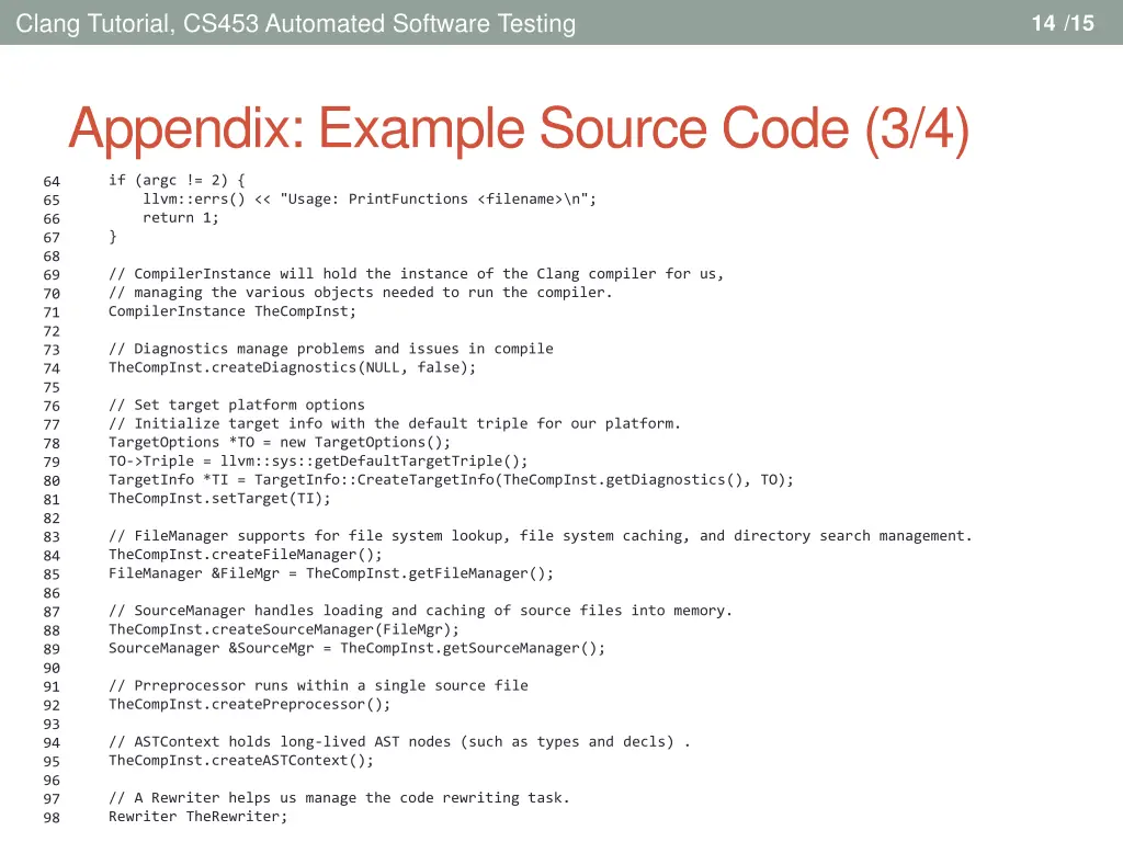 clang tutorial cs453 automated software testing 14