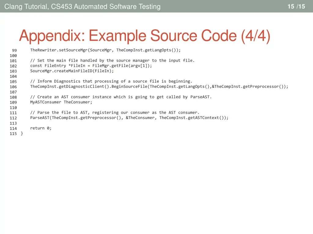 clang tutorial cs453 automated software testing 15