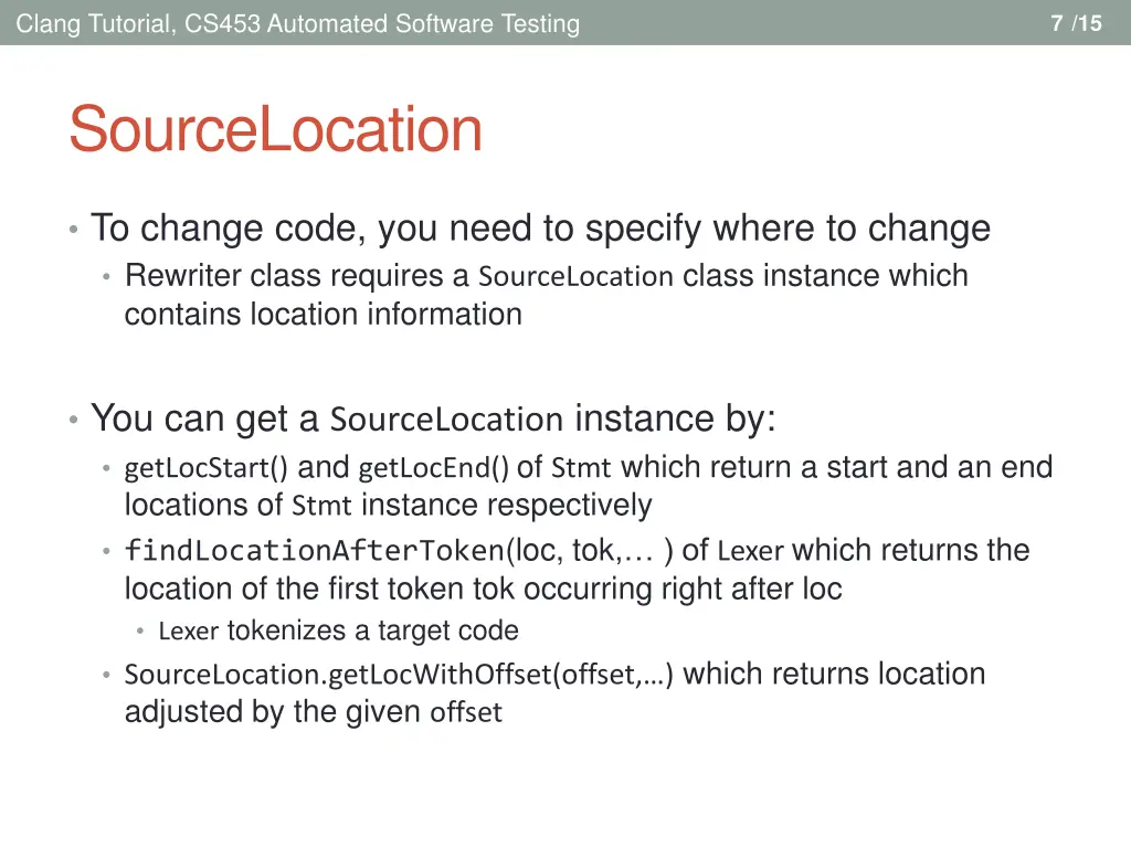 clang tutorial cs453 automated software testing 7