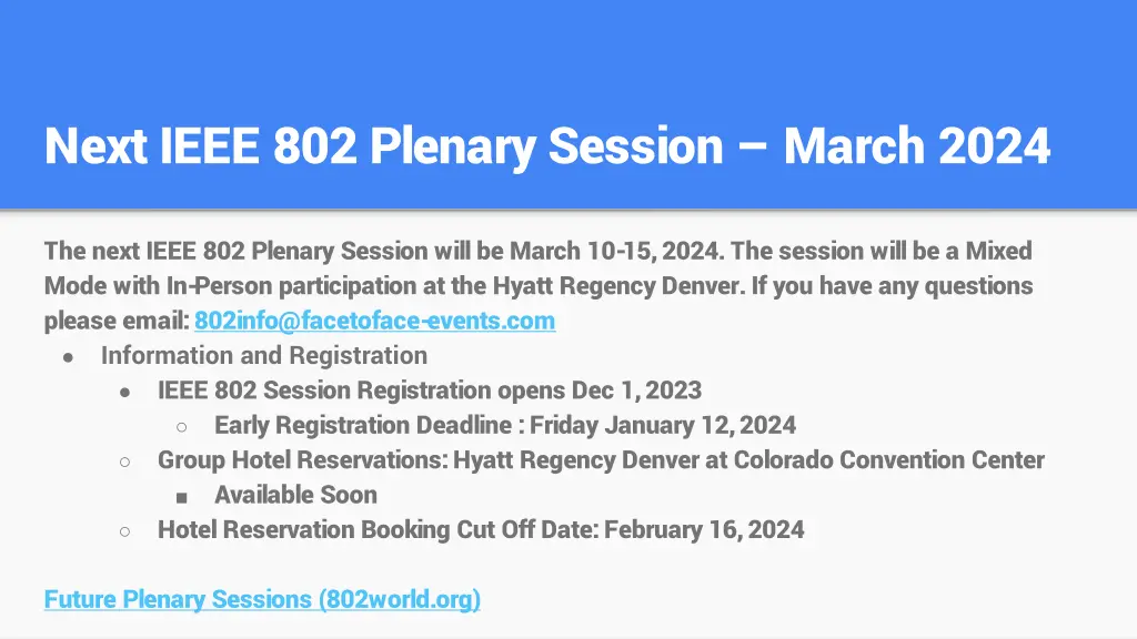 next ieee 802 plenary session march 2024