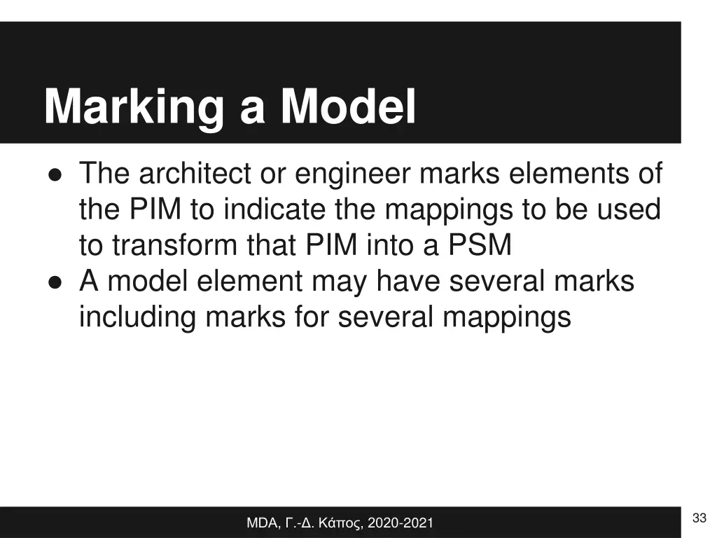 marking a model