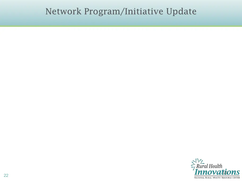 network program initiative update