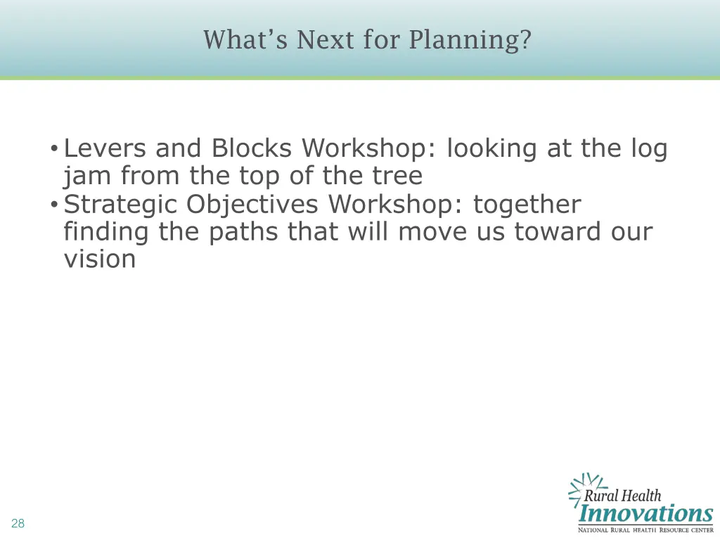 what s next for planning