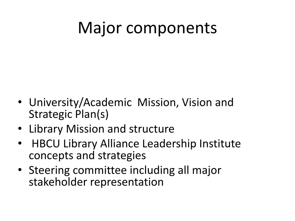 major components