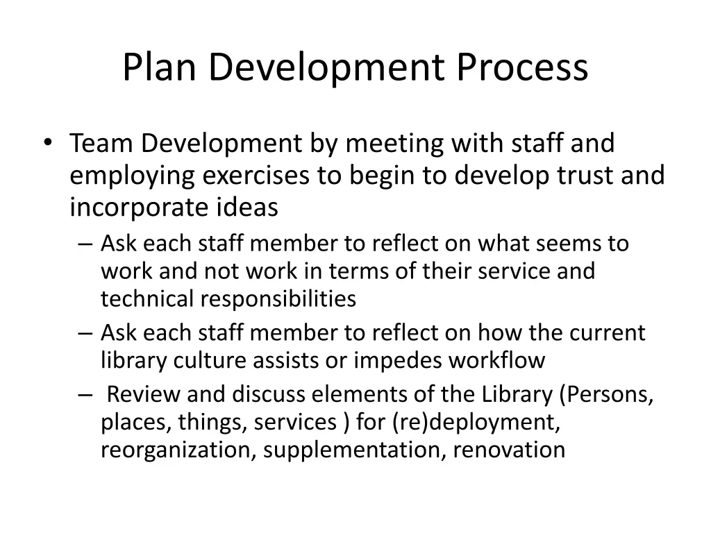 plan development process