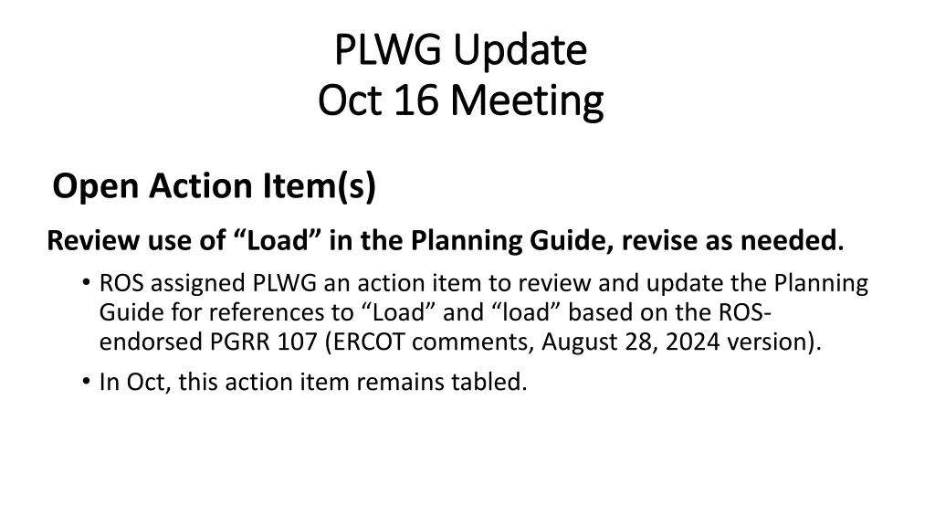 plwg update plwg update oct 16 meeting 5