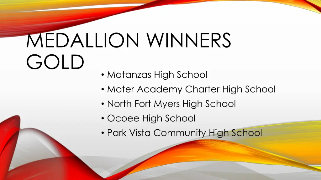 medallion winners gold matanzas high school mater