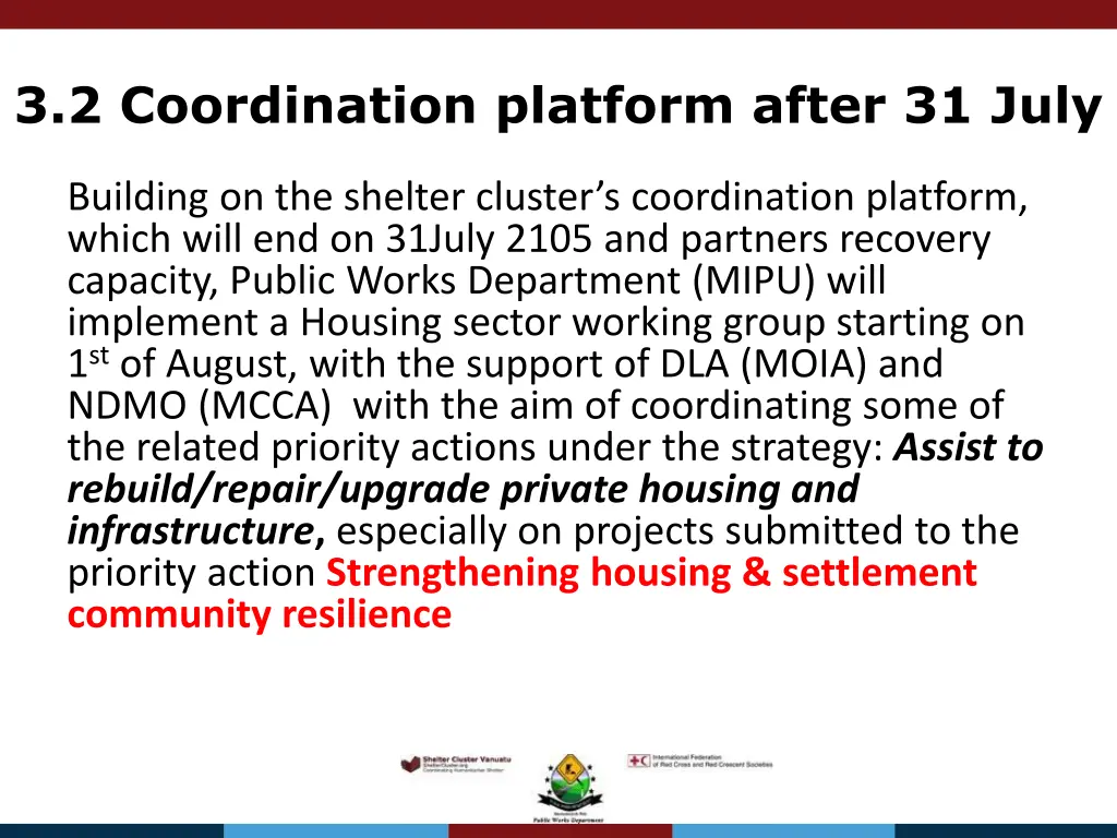 3 2 coordination platform after 31 july