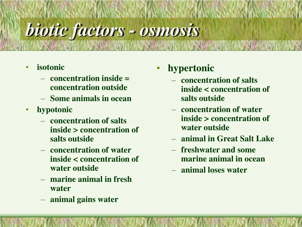 biotic factors osmosis