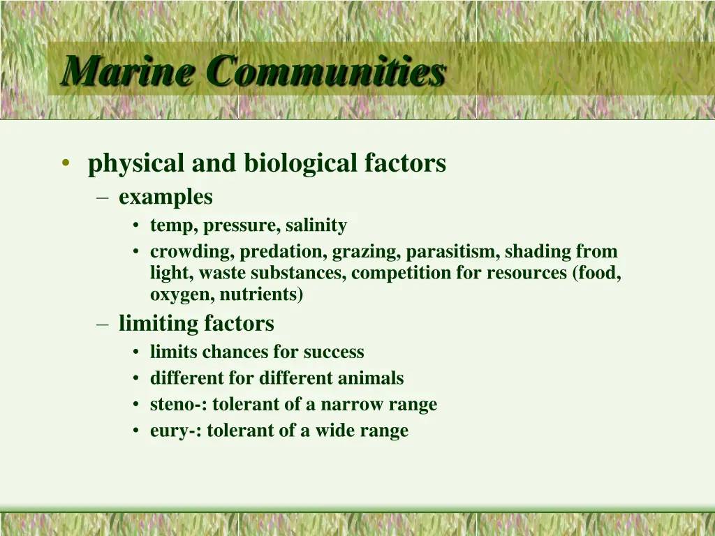 marine communities 2
