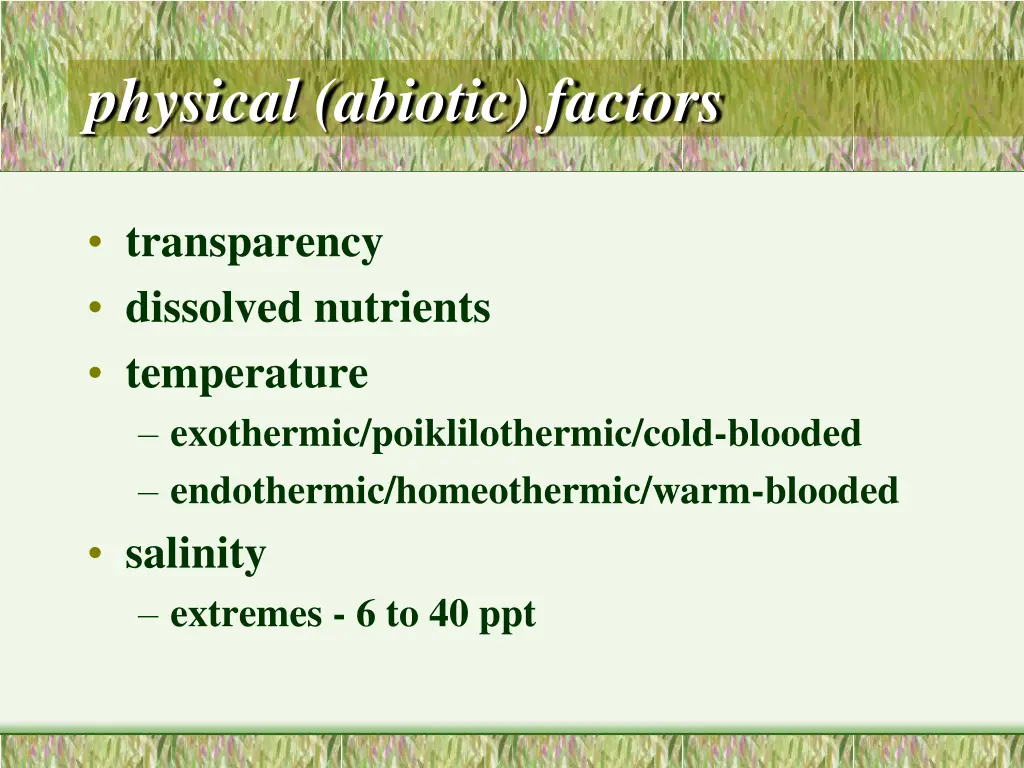 physical abiotic factors