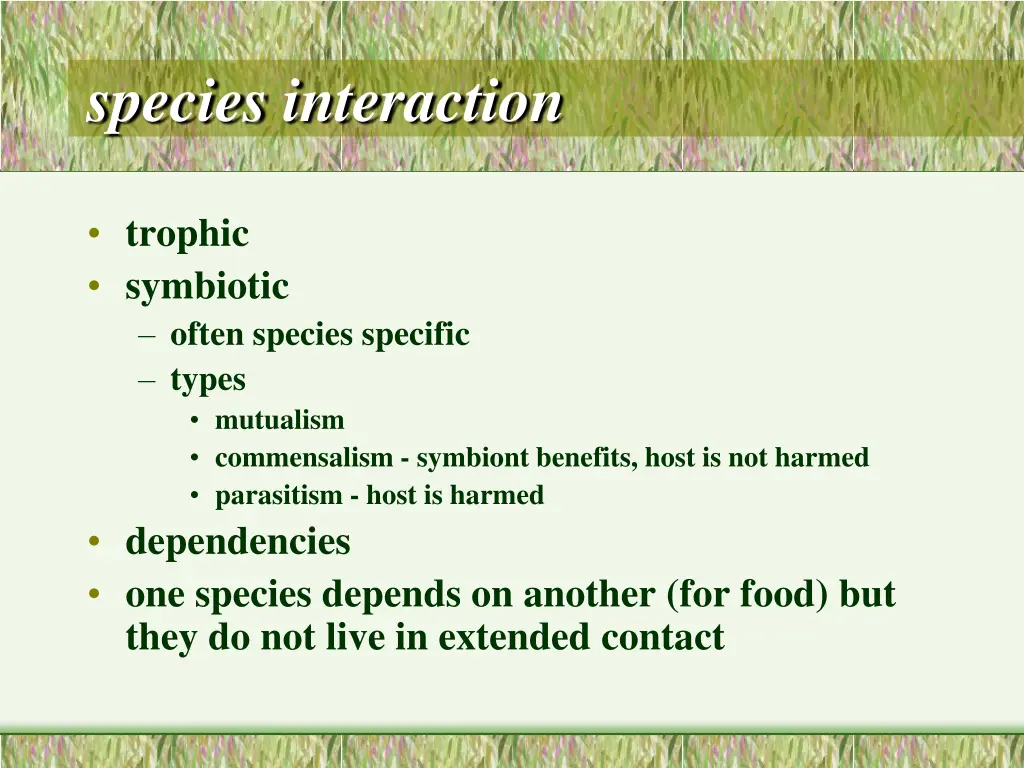 species interaction
