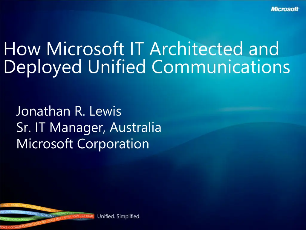 how microsoft it architected and deployed unified