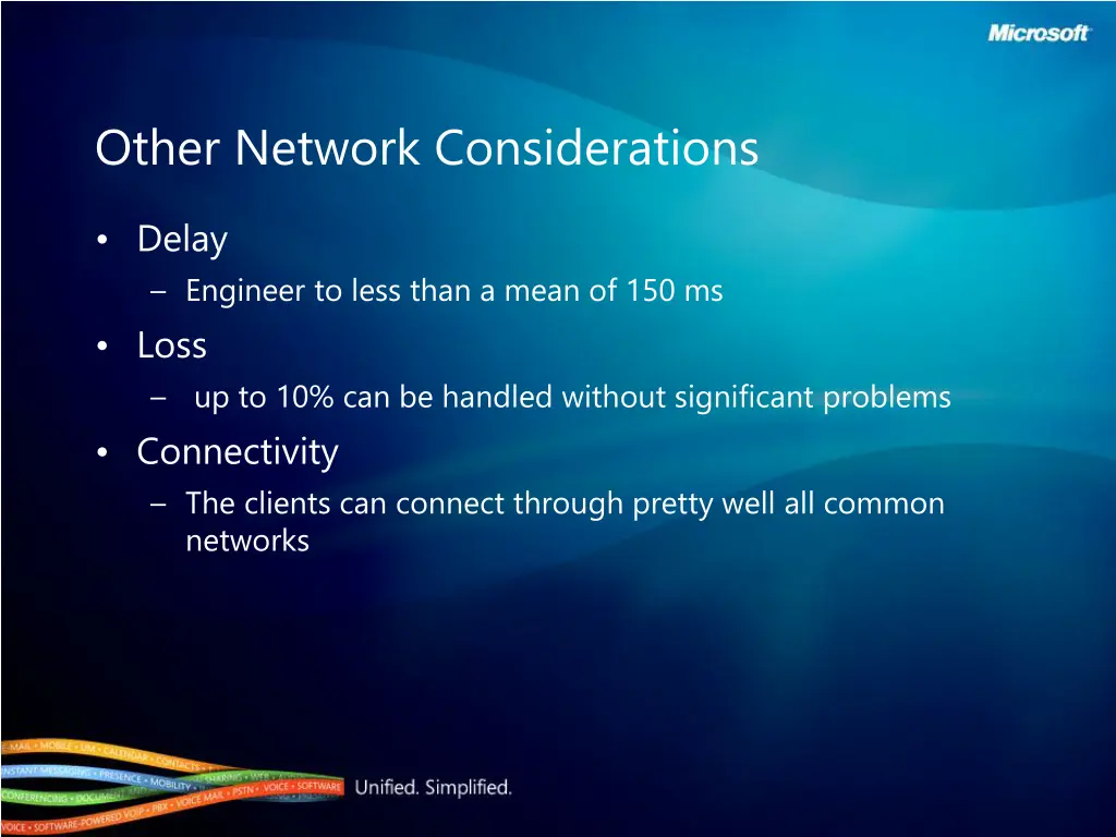 other network considerations