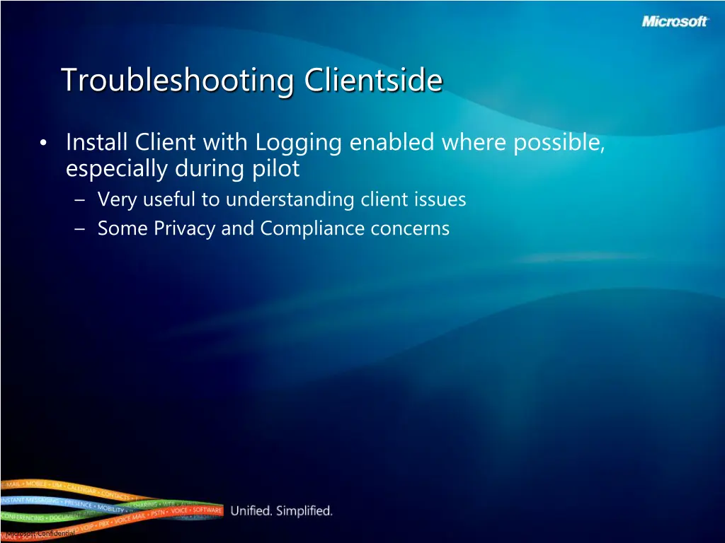 troubleshooting clientside