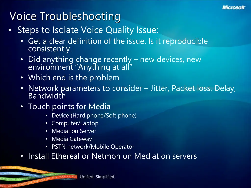 voice troubleshooting
