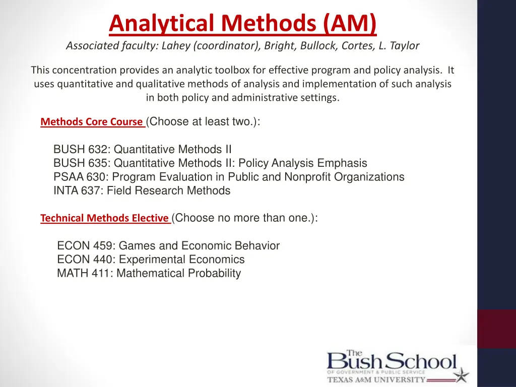analytical methods am associated faculty lahey