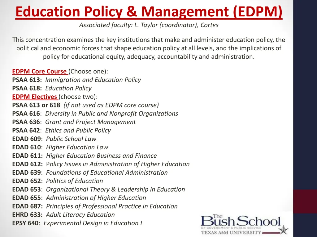 education policy management edpm associated