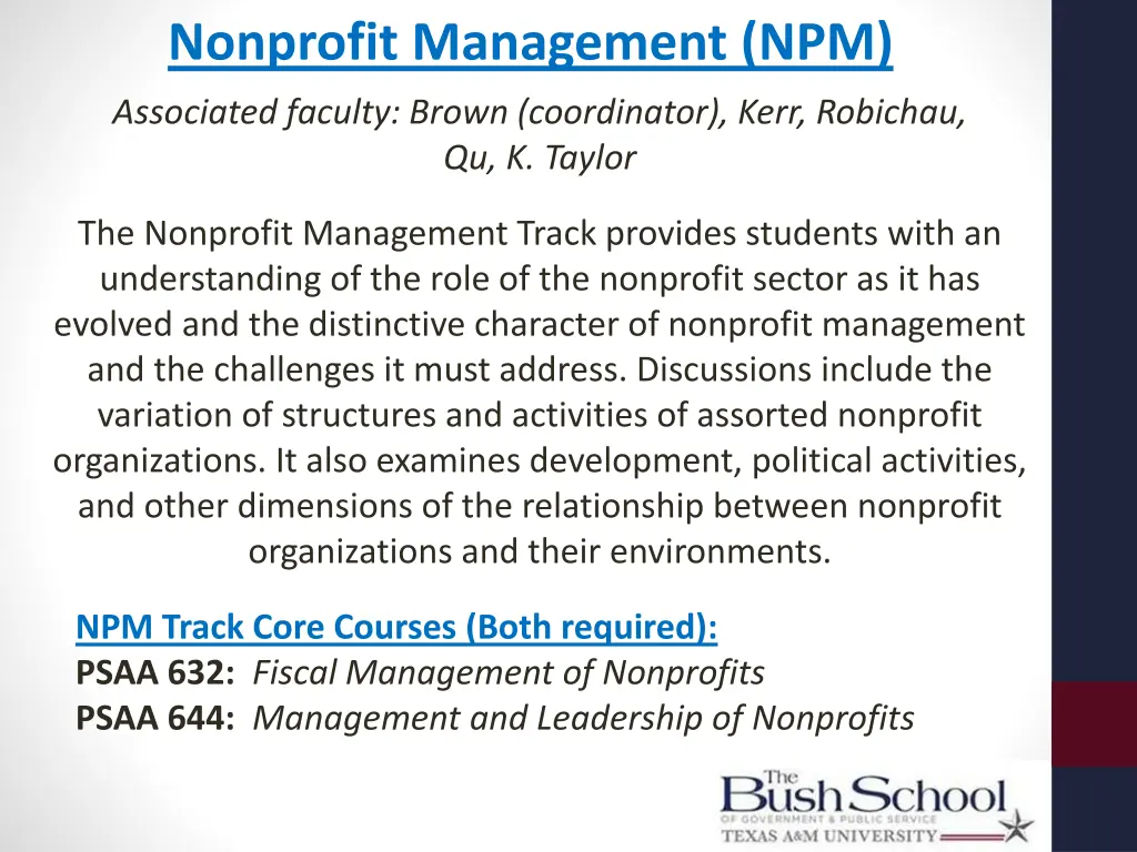 nonprofit management npm