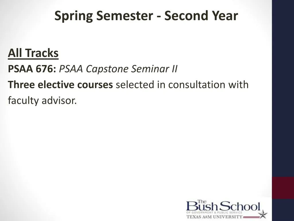 spring semester second year