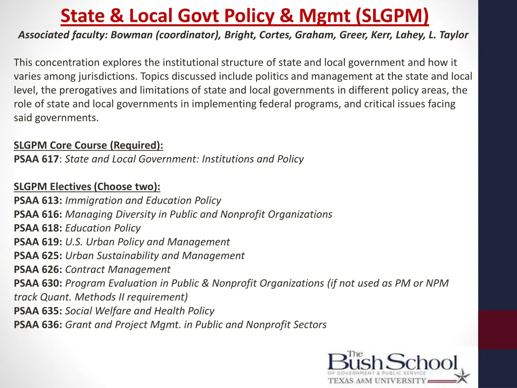 state local govt policy mgmt slgpm associated
