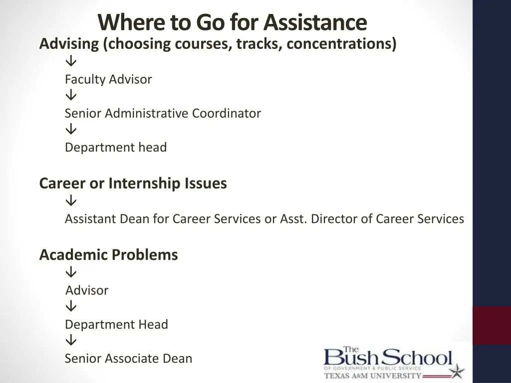 where to go for assistance advising choosing 1