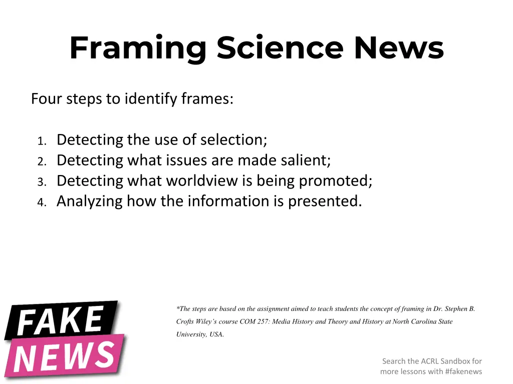 framing science news 1