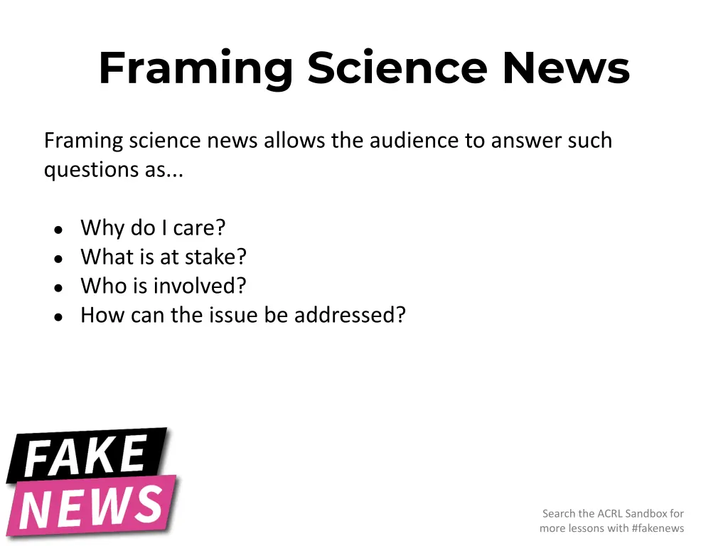 framing science news