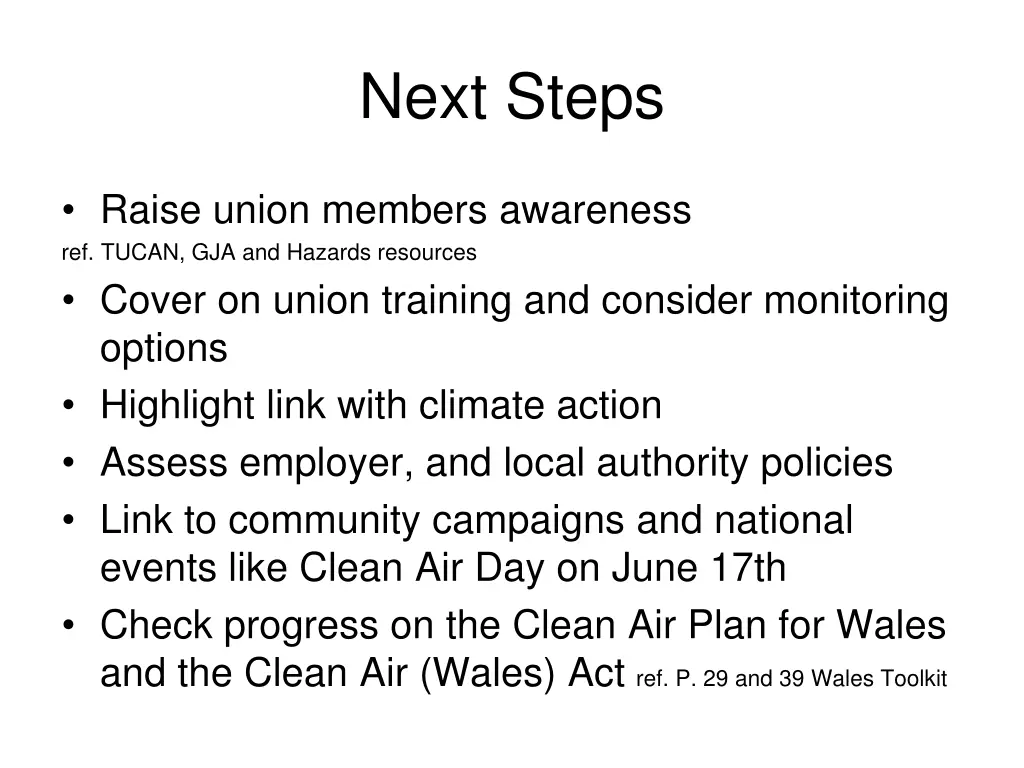 next steps