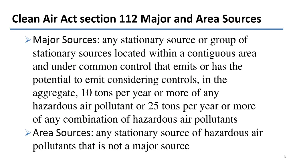 clean air act section 112 major and area sources