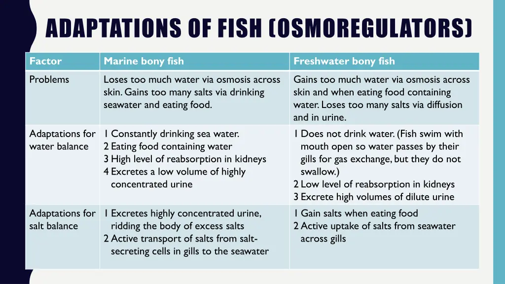 adaptations of fish osmoregulators 1