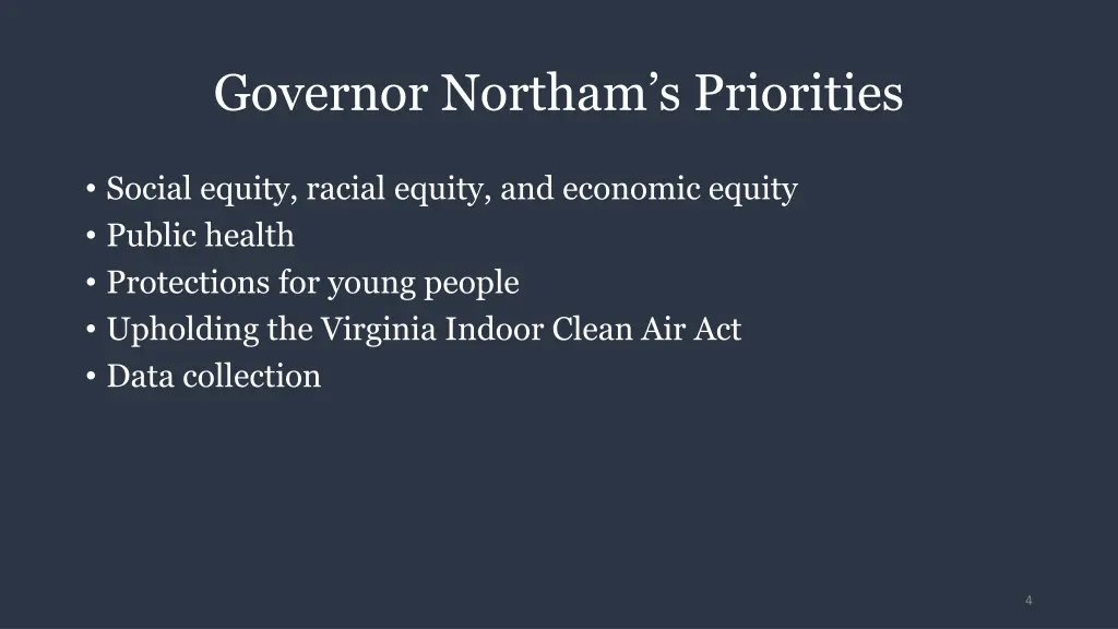 governor northam s priorities