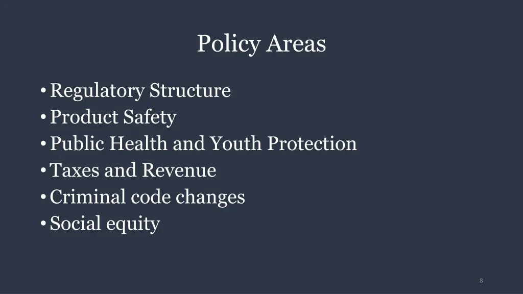 policy areas