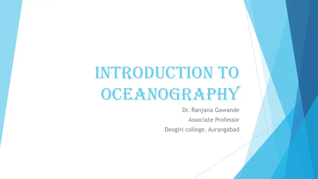introduction to oceanography