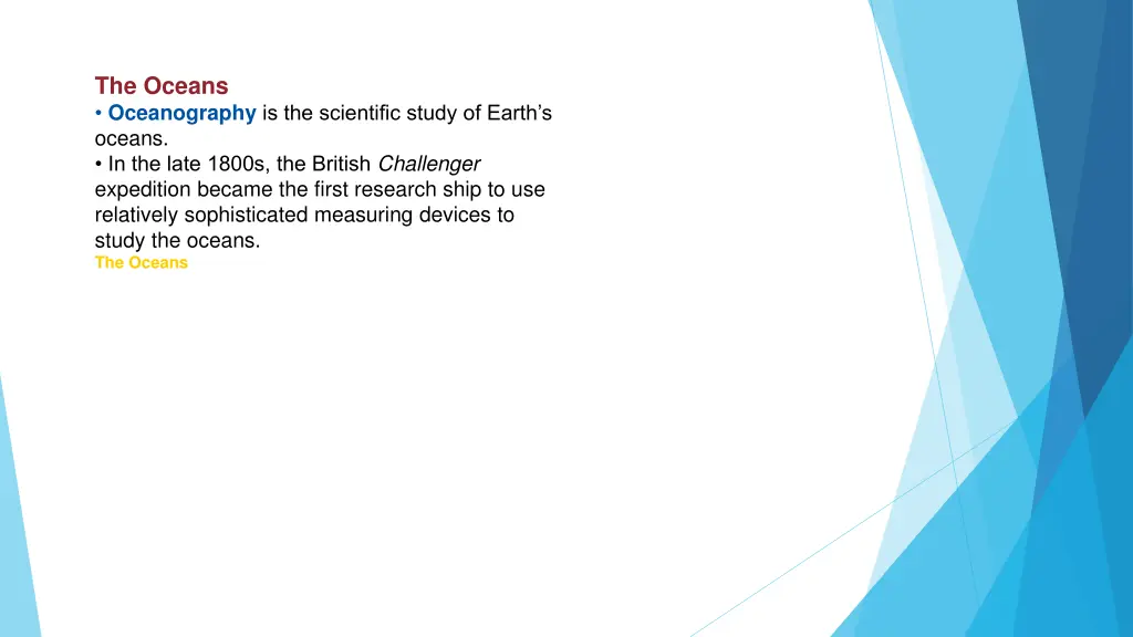 the oceans oceanography is the scientific study