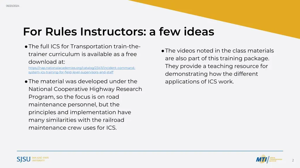 for rules instructors a few ideas