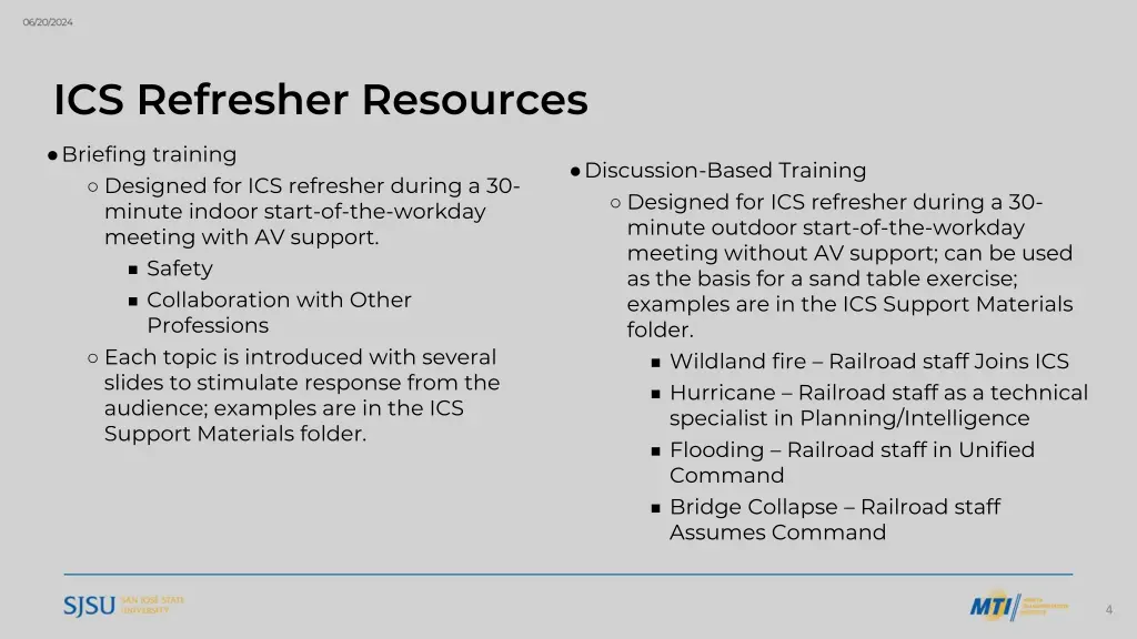 ics refresher resources