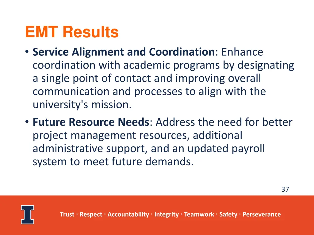 emt results service alignment and coordination