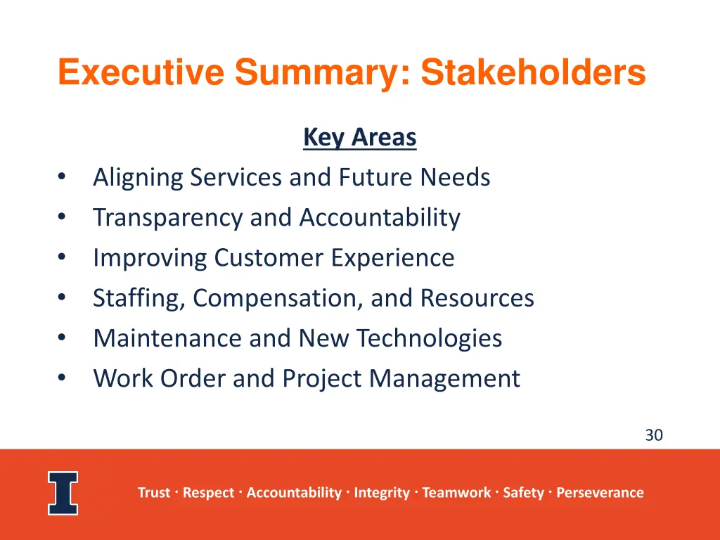executive summary stakeholders