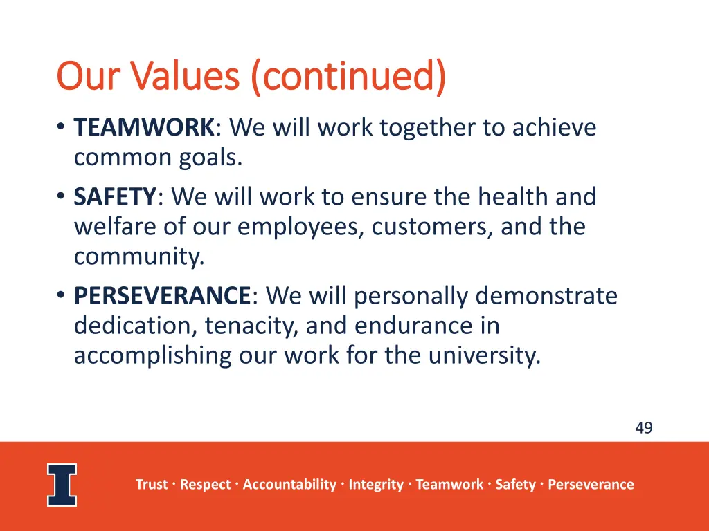 our values continued our values continued