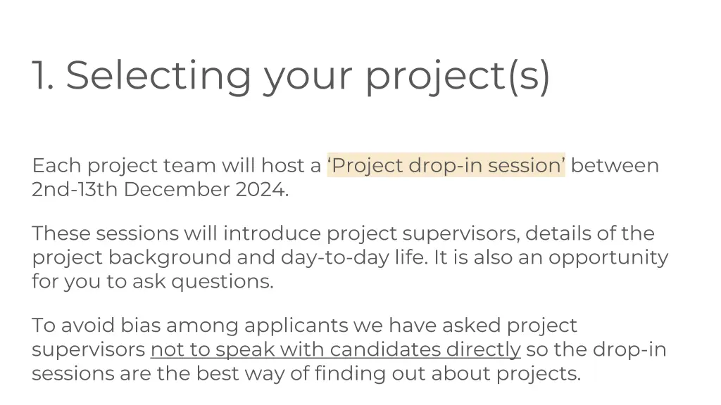 1 selecting your project s 1