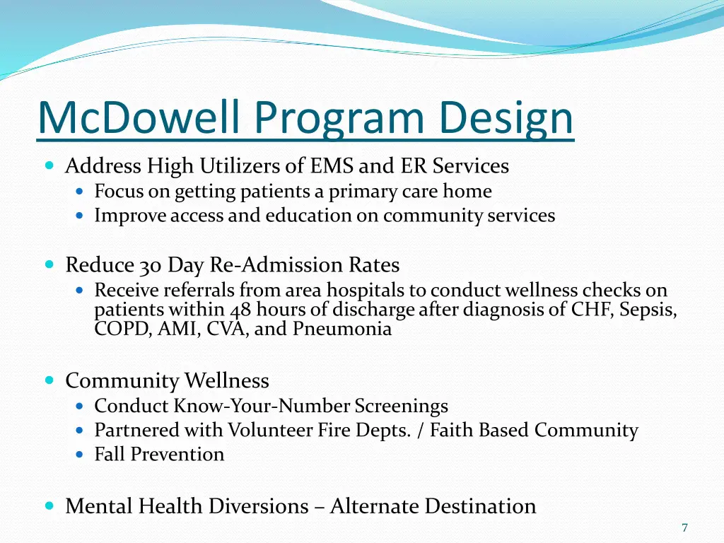 mcdowell program design address high utilizers