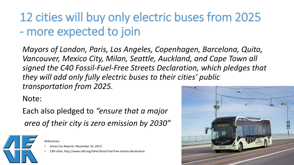 12 12 cities will buy only electric buses from