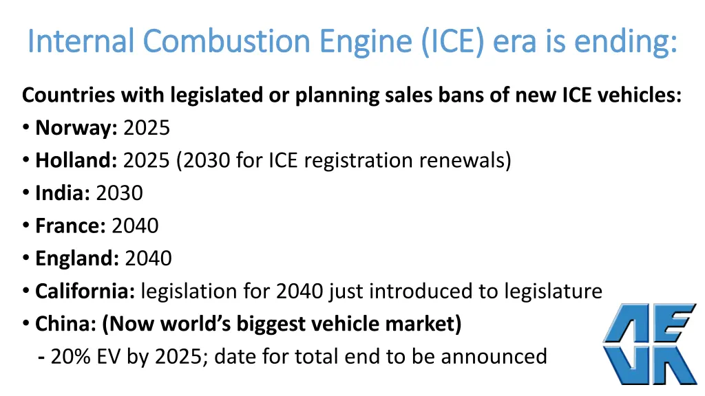 internal combustion engine ice era is ending